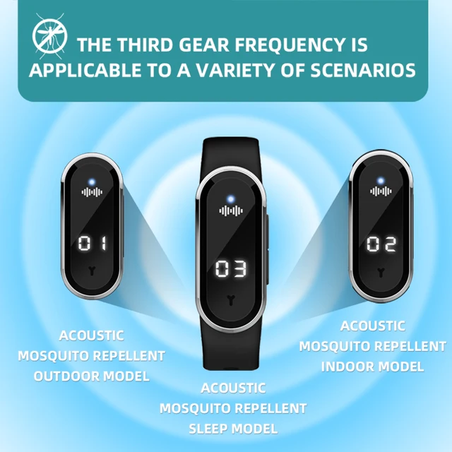 Ultrahangos Szúnyogok Tárolók Karkötő Anti Harapás Intelligens Megelőző Karja A Kültéri Piknikhez - Image 5