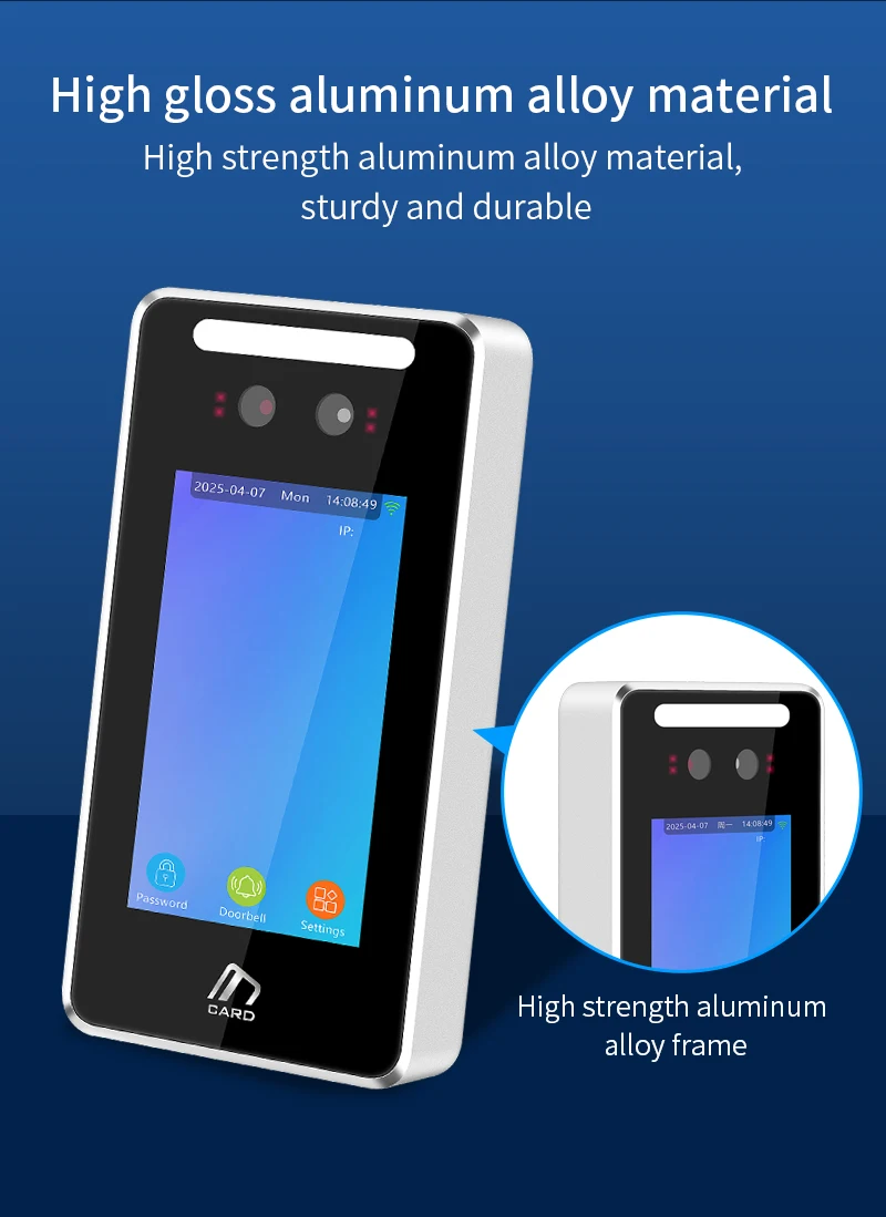 4 inch TCP/IP WIFI Dynamic Face Recognition Access Control Attendance Machine Fi