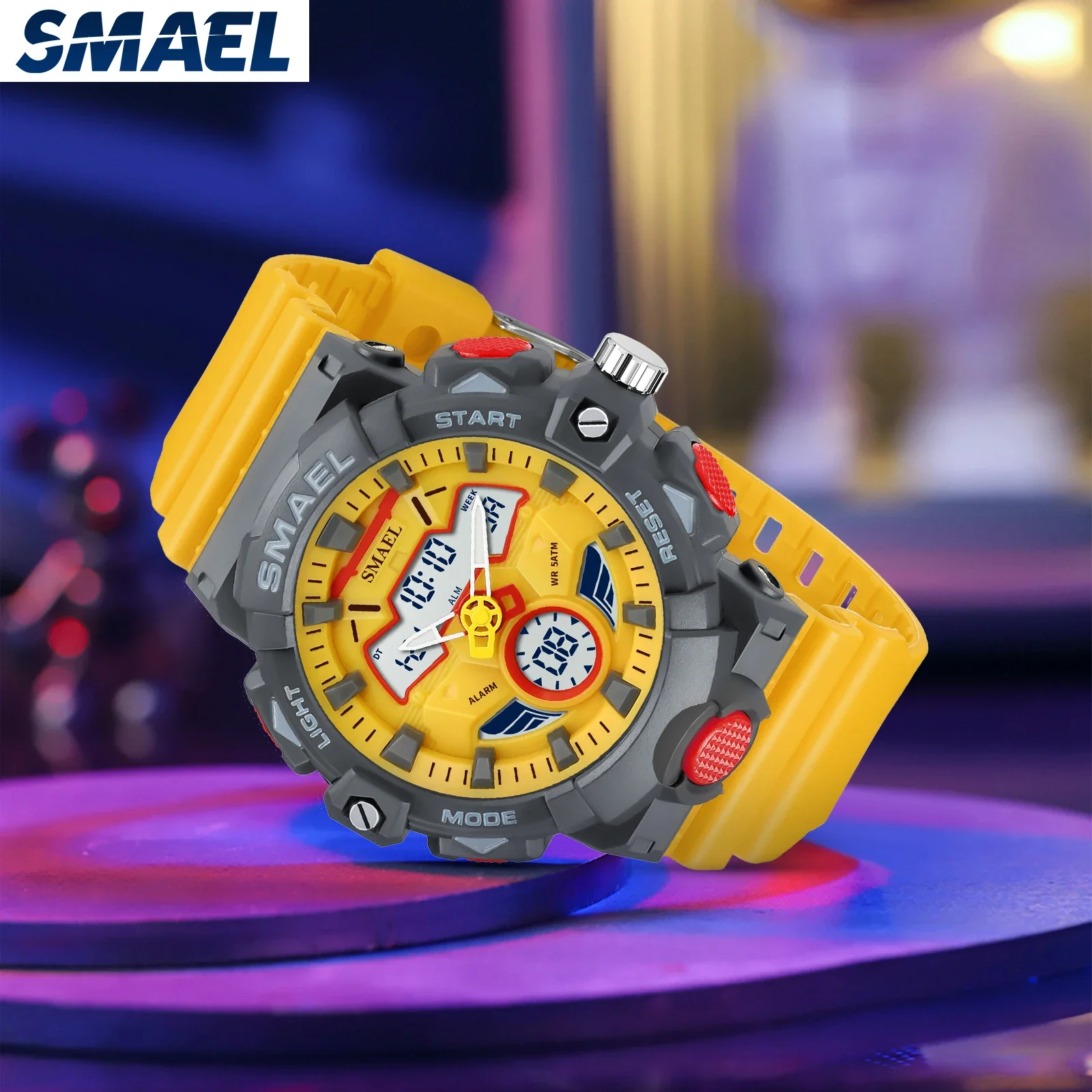 SMAEL Night Light Waterproof Men's Electronic Watch 8085 Cool Dual Display Multi functional Outdoor Sports 3