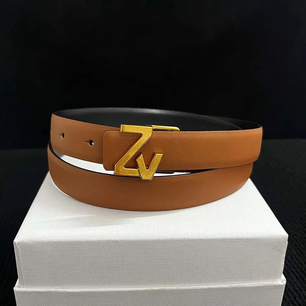 Women Leather Belt 2.5CM Wide Reversible for Women Dress
