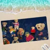 Cute Teddy Bear Happy Bath Towel Microfiber Soft Water Absorbing Breathable For Girl Kids Decorative Cartoon Beach Towel 4