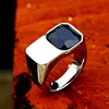 BEIER 2024 New Unique Design 316L Stainless Steel White Black Onyx Stone Ring Black Onyx Men's Ring Simple Fashion Jewelry Gift