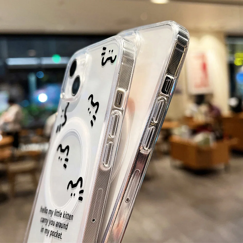 Charming Cat-Themed Phone Case with Magsafe Compatibility