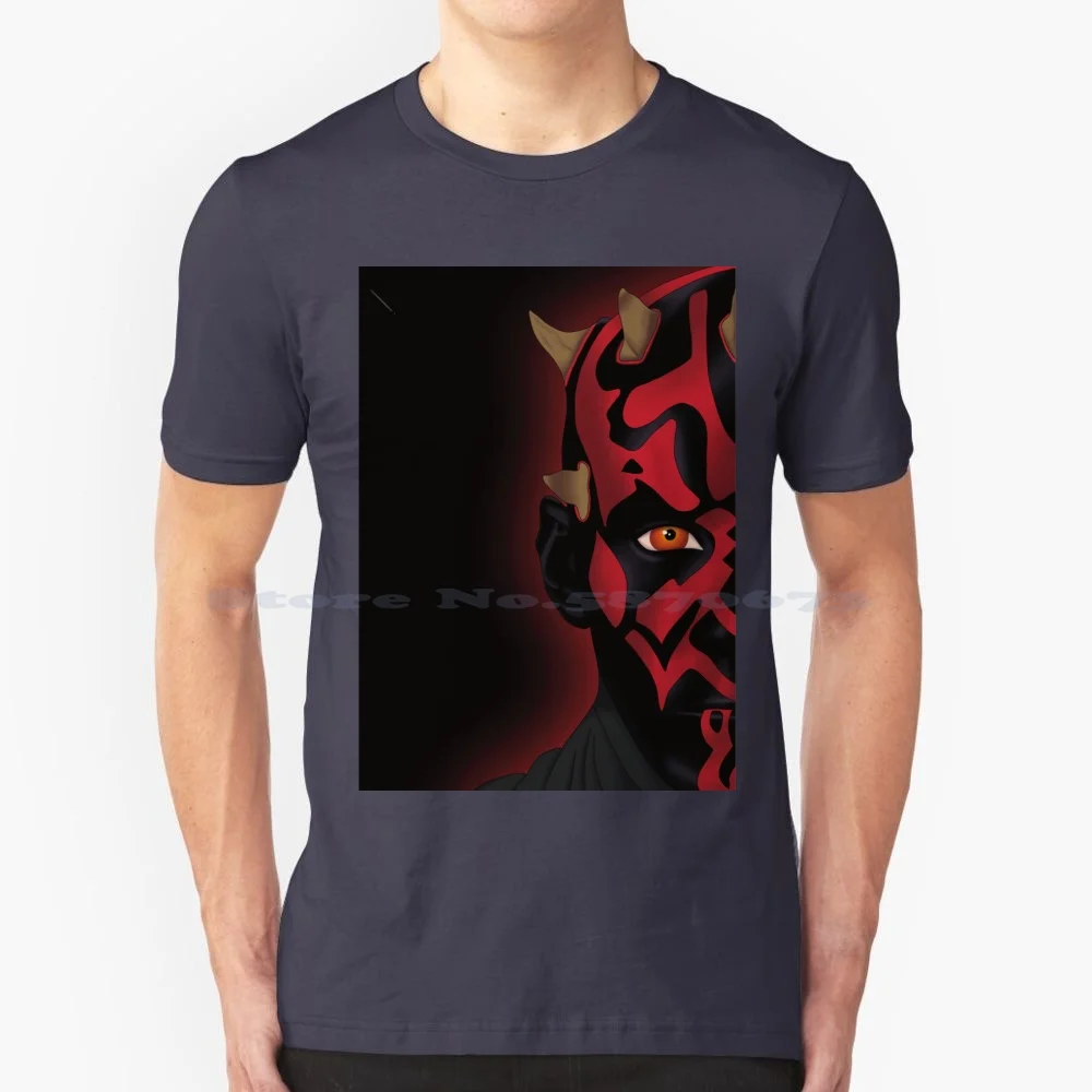 Ritratto Di Darth Maul T Shirt 100% Cotone Tee Darth Maul Star Galattico Empire Lucas Princess Leia Obiwan Kenobi Sith Jedi