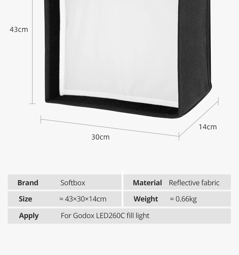 LEDP260C LED Video Soft Light Diffuser Honeycomb Grid Softbox for LED Video Lig