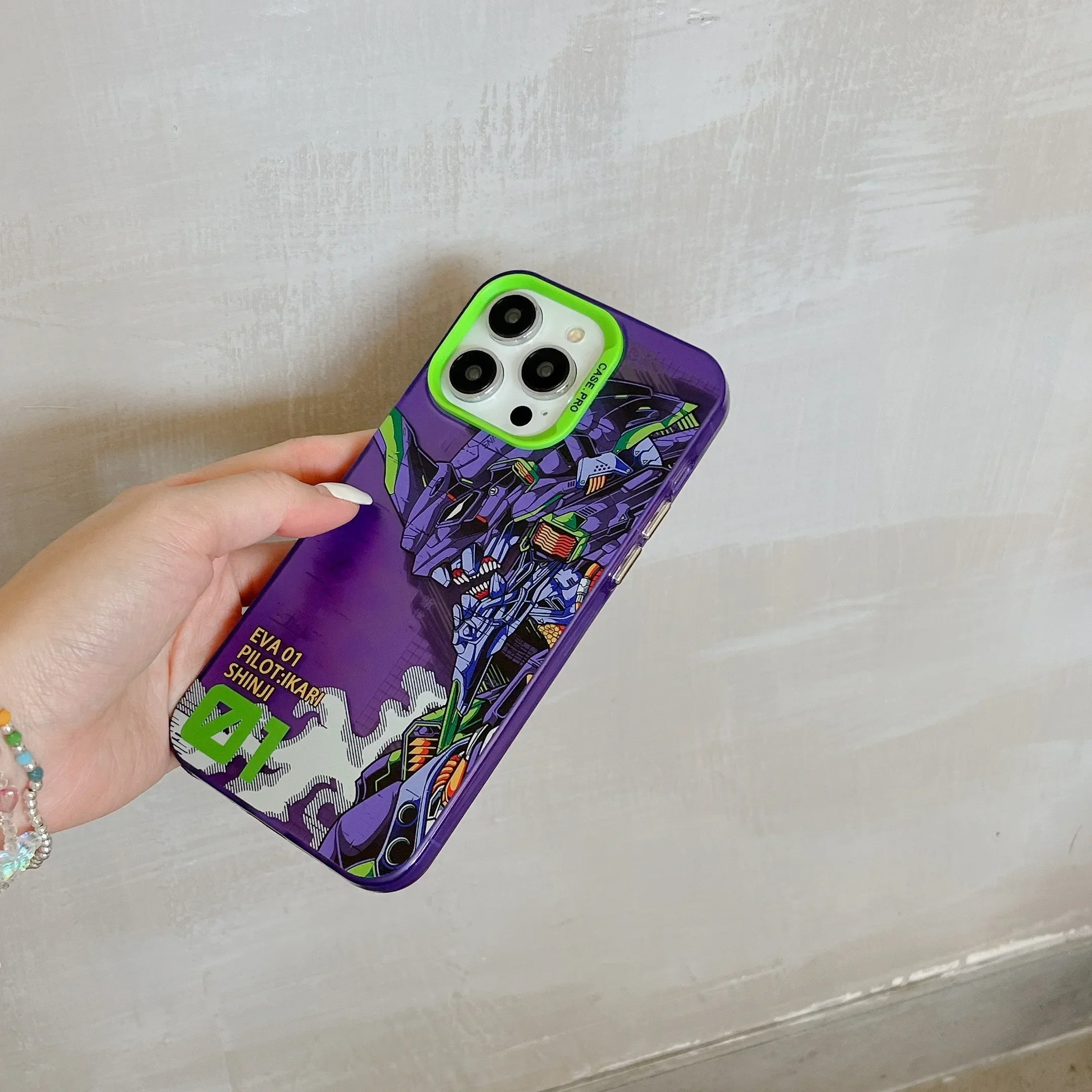 Cartoon Anime Ikari Shinji Fighter EVA-01 Candy Matte Shockproof Phone Case