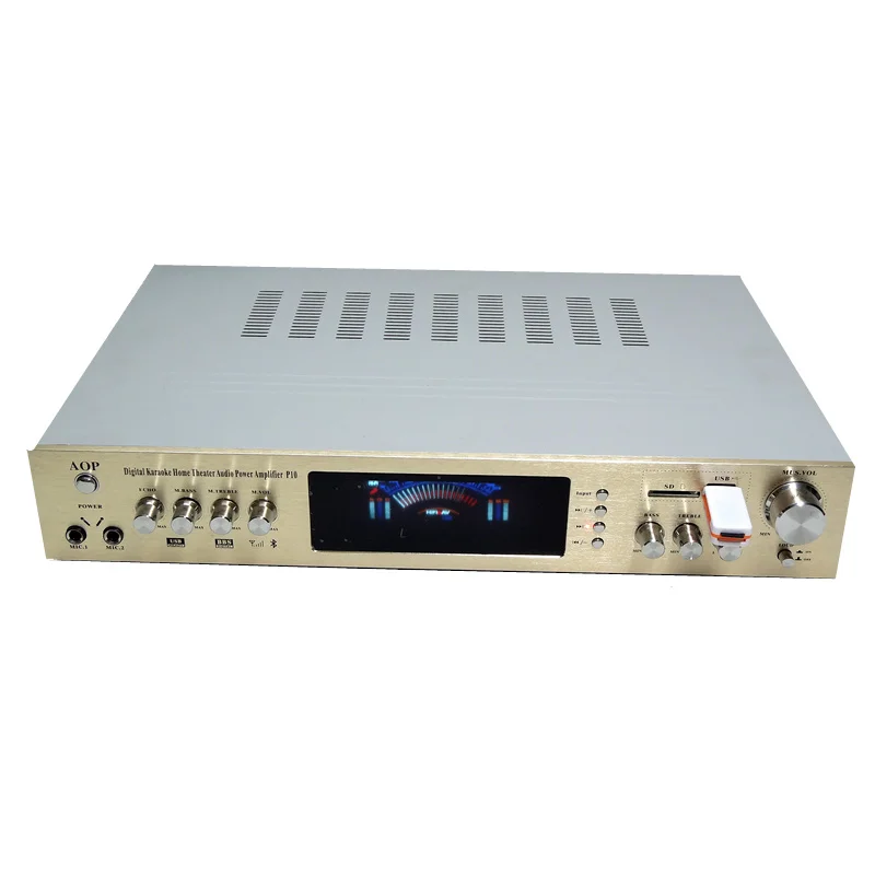 Aop-P10 Bluetooth 5.1 Canali Hifi Stereo Home Theater Digita Karaoke Ktv Amplificatore Audio Con Ingresso Microfono Usb Sd