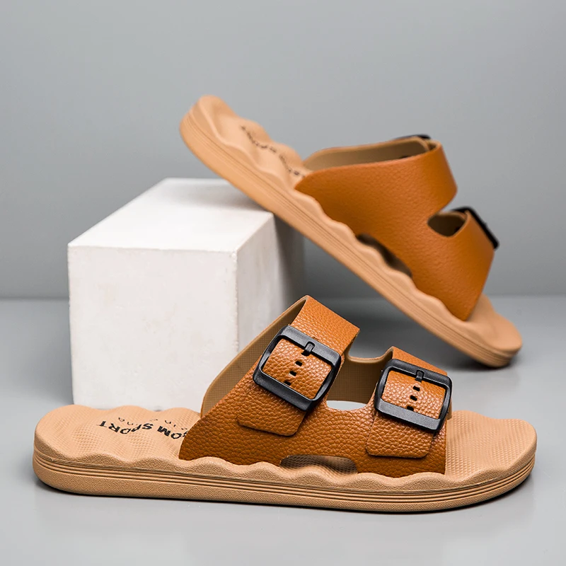 

Модные мужские сандалии с мягкой волнистой подошвой, дышащая Нескользящая уличная пляжная обувь, износостойкая