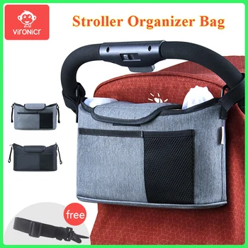 Borsa per Passeggino, Borsa per Pannolini, Borsa per Mamma, Grande Capacità, Organizer per Passeggino, Portabicchieri, Portabiberon, Accessori per Passeggino, Borsa da Appendere