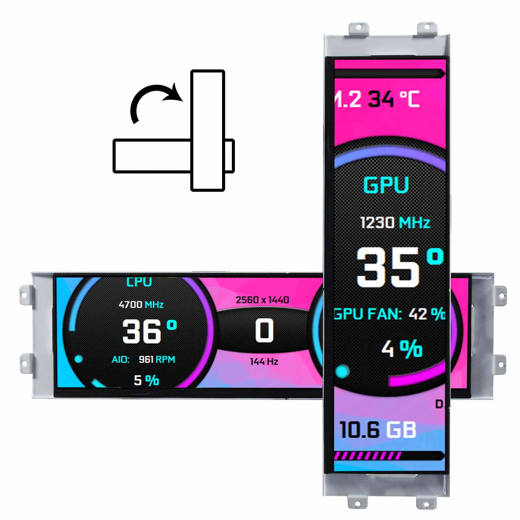Jonsbo PC ̽ ༺  LCD , ǻ , Hd Mi CŸ, 12.7 ġ, 2880X864 CPU, Gpu  PC , D41 PC ̽