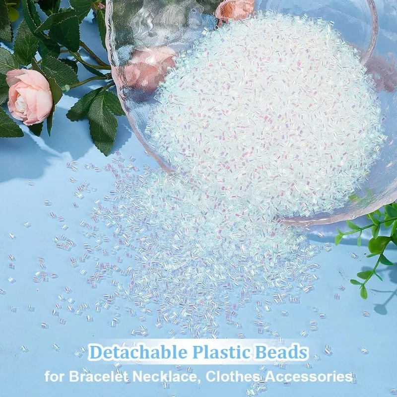 1 Box Bingsu Beads Straw Tube Beads Iridescent Crispy Bingsu Lightweight Glitter for Crunchy