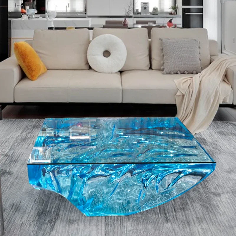 

Simple Modern Transparent Resin Acrylic Table Light Luxury Designer Model Side Table Home Living Room Home Tea Table