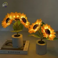 3 LED Night Light Rechargeable Sunflower Lights Interior Lighting Bedroom Bedside Desktop Decoration Table Lamp Night Lamps 3