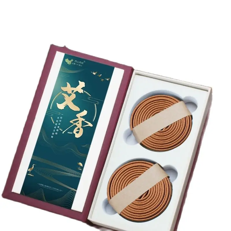 

48 PCS Wormwood Incense Coils Aromatic Smell Air Freshener Coil Incense Aromatherapy 4 Hours Indoor Temple Buddha Praying