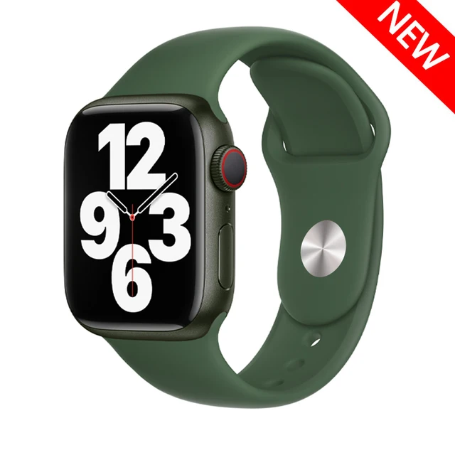 Silicone Strap For Apple Watch Band 44mm 41mm 45mm 40mm 38mm Smart Watch Sports Rubber Bracelet iWatch 6  Serie 7 SE Watchband clover