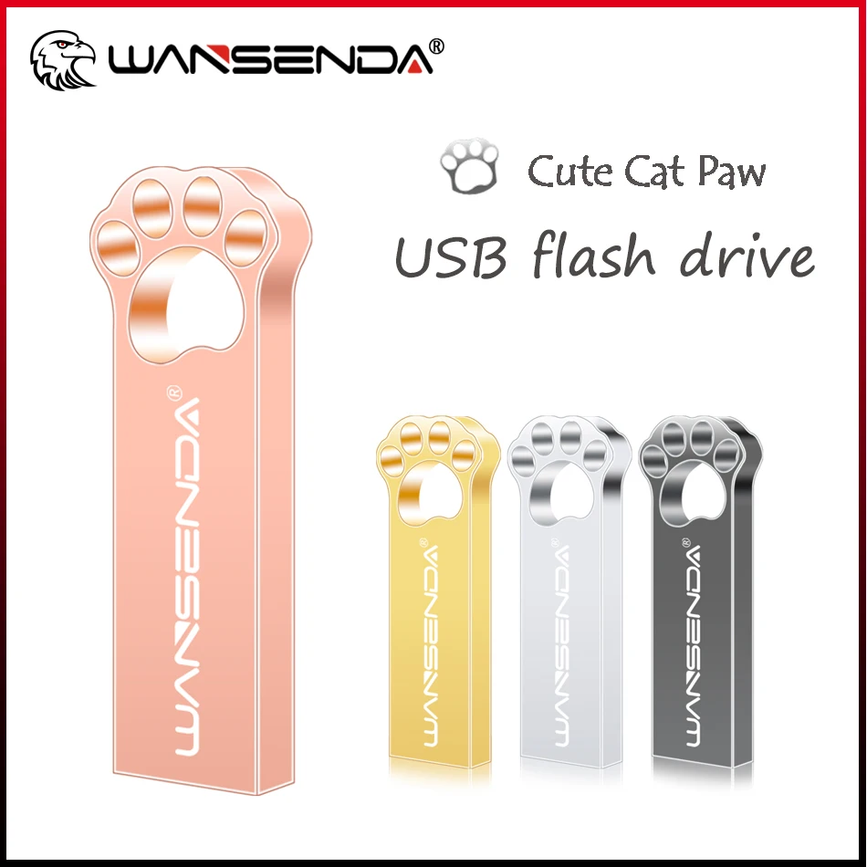 

Wansenda Cute Pen Drive 128GB 64GB Mini Cat Paw USB Stick 32GB 16GB USB 2.0 Thumb Drive 8GB 4GB Cle USB Flash Drive Memory Stick