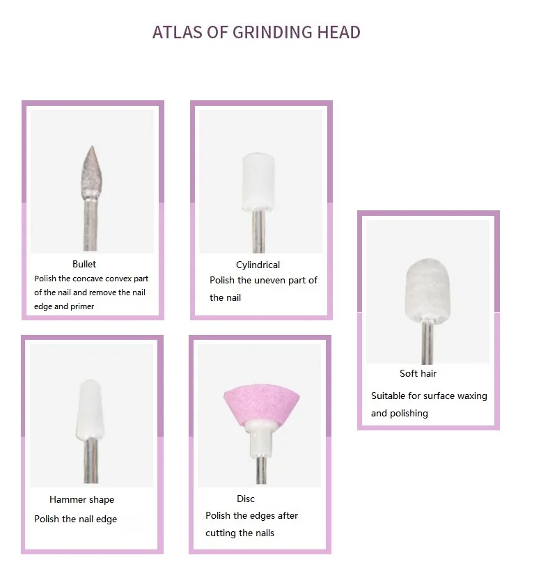 Portable Mini Electric Nail Drill Sander Grinder Nail Polishing Machine With Light Nail Art Pen Manicure Tools For Gel Removing 6
