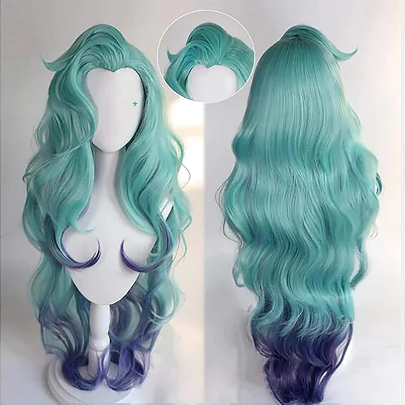 HAIRJOY LoL Seraphine Cosplay Wig KDA Cosplays Curly Pink Purple Green Wigs Heat Resistant Synthetic Hair