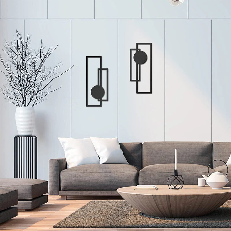 Iron Line Wall Hanging Ornament Antique Silhouette Metal Pendant Art Crafts Living Room Home Office Decoration 3