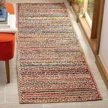 Tapis en Jute de coton tressé à la main, réversible, aspect rustique, 60x60cm 