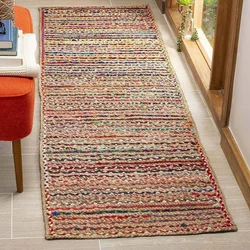 Rug Cotton Jute Handmade Braided Rug 60X60CM  Reversible Rustic Look Carpet