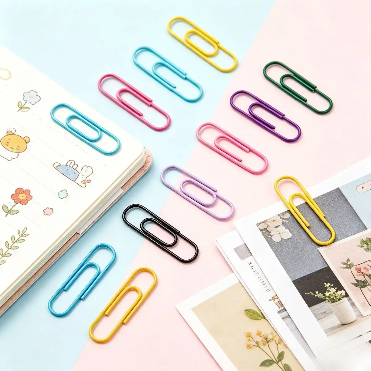 Vibrant Assorted Colored Paper Clips, 80 Pack - Reusable & Durable for Office and School Use