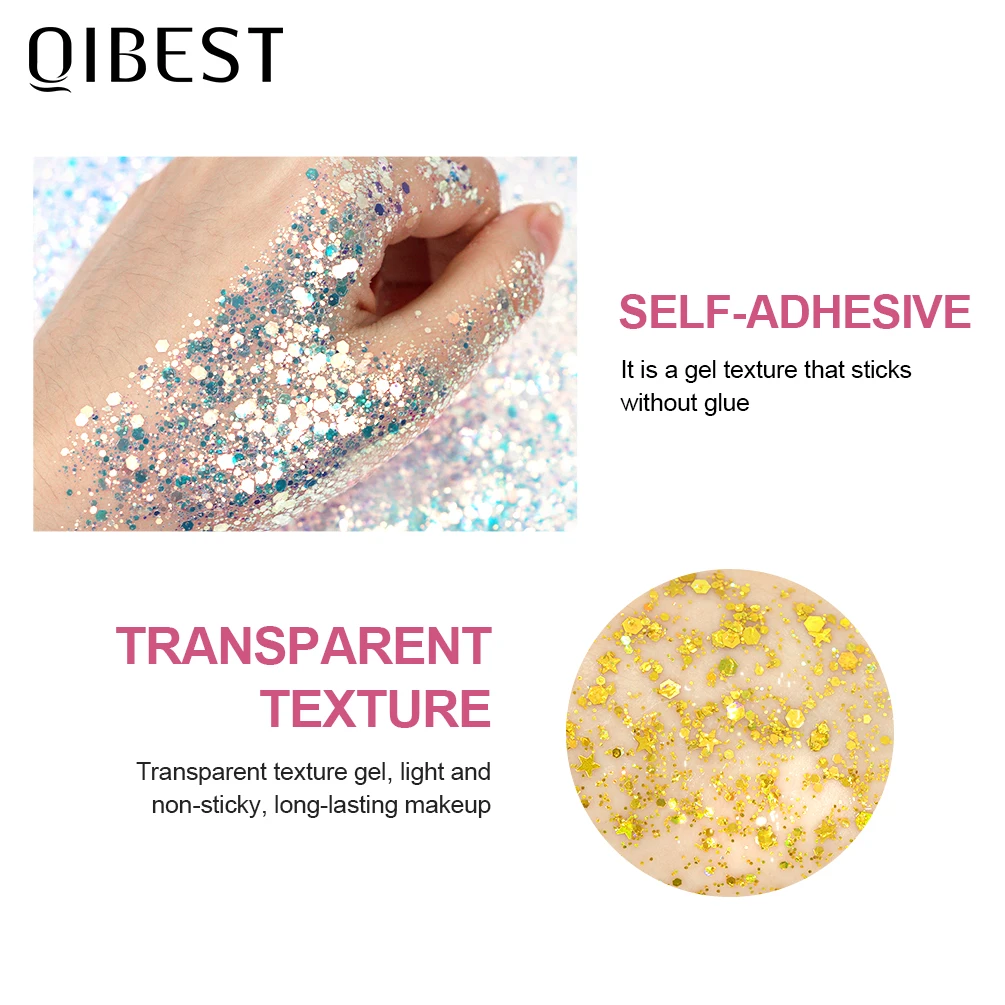 Color Changing Body Glitter, Holographic Glitter Gel for Body