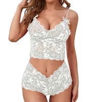 Femmes Sexy ensembles de soutien-gorge Perspective dentelle sangle mode solide sous-vêtements Passion ajustement enveloppement poitrine soutien-gorge charme 5