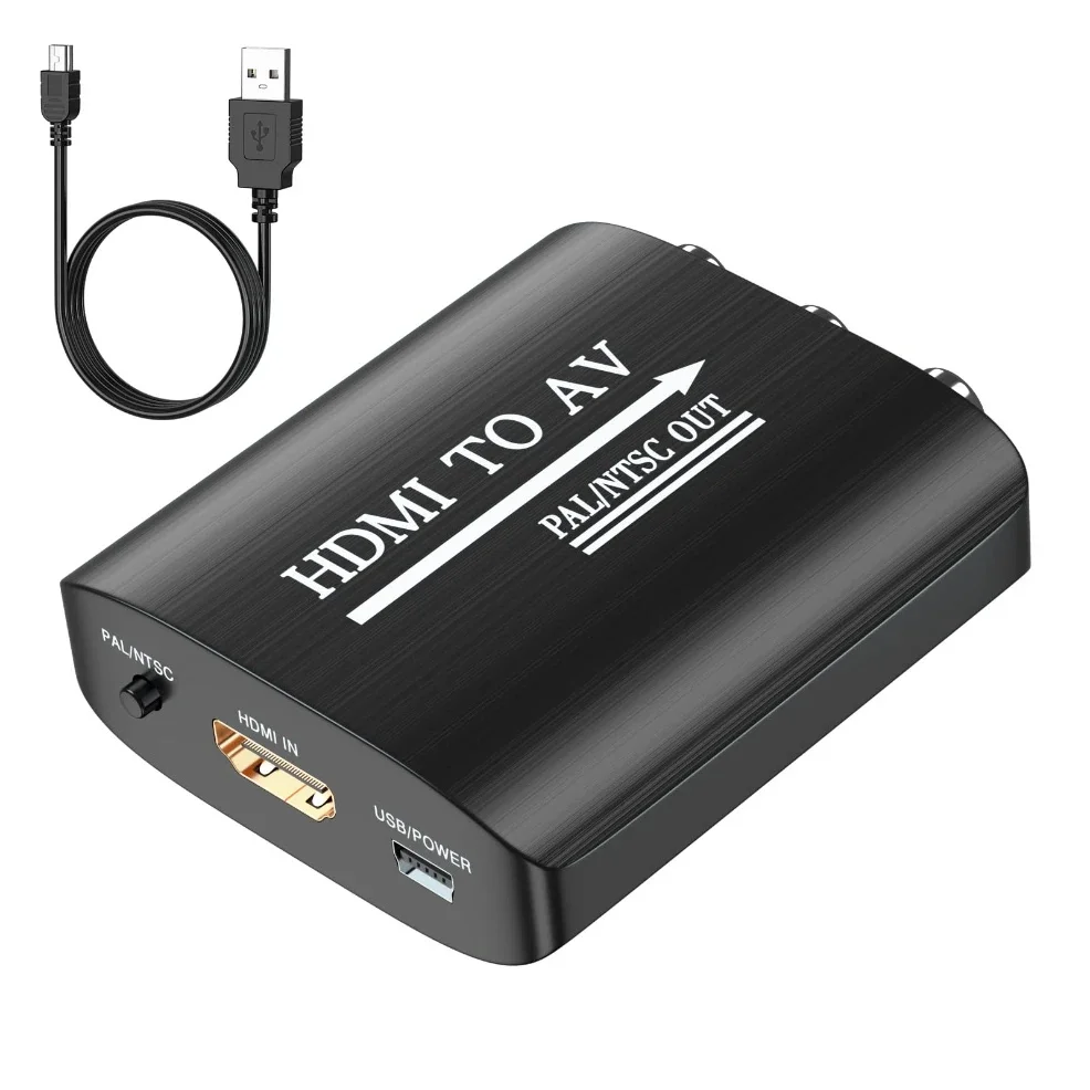 HDMI to RCA Video Converter Adapter - Supports PAL/NTSC for Enhanced Connectivity