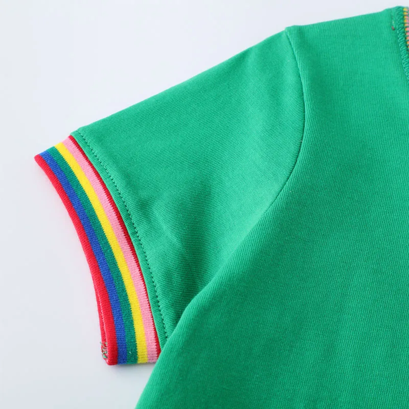 Summer Cotton Toddler Clothes for Girls Cartoon Animals Cats Short Sleeves Dresses Children's Clothing Vestidos