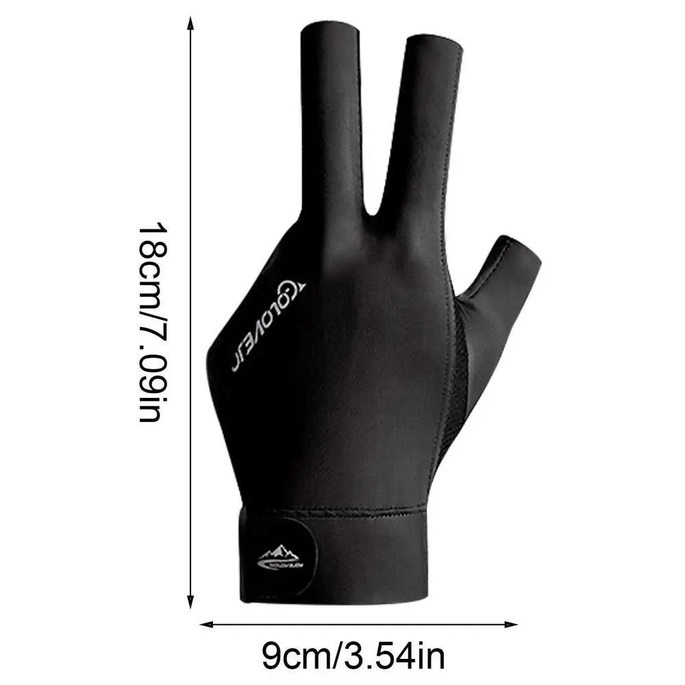 1pc Open Finger Billiard Gloves Breathable Polyester Snooker Pool Glove Adjustable Sticker Smooth Soft Lightweight Amateur Train