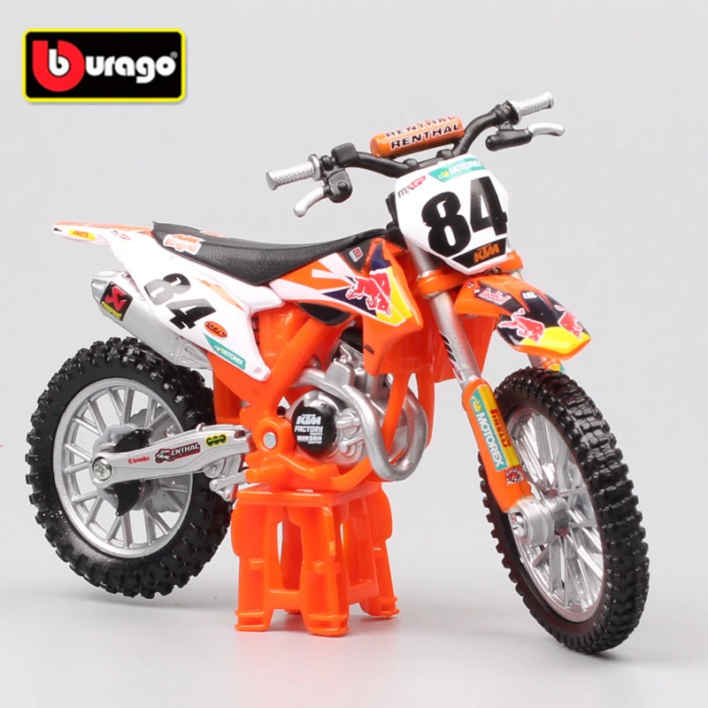 Bburago 1:18 2018 KTM 450 SX-F 팩토리 에디션 84 합금 레이스 오토바이 모델, 금속 스트리트 오토바이 모델 컬렉션, 어린이 선물 