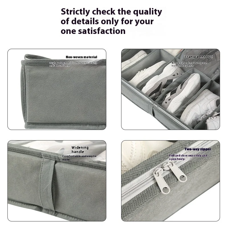 New fabric shoe box transparent shoe storage box household dormitory can be folded and divided into shoe storage boxes 3