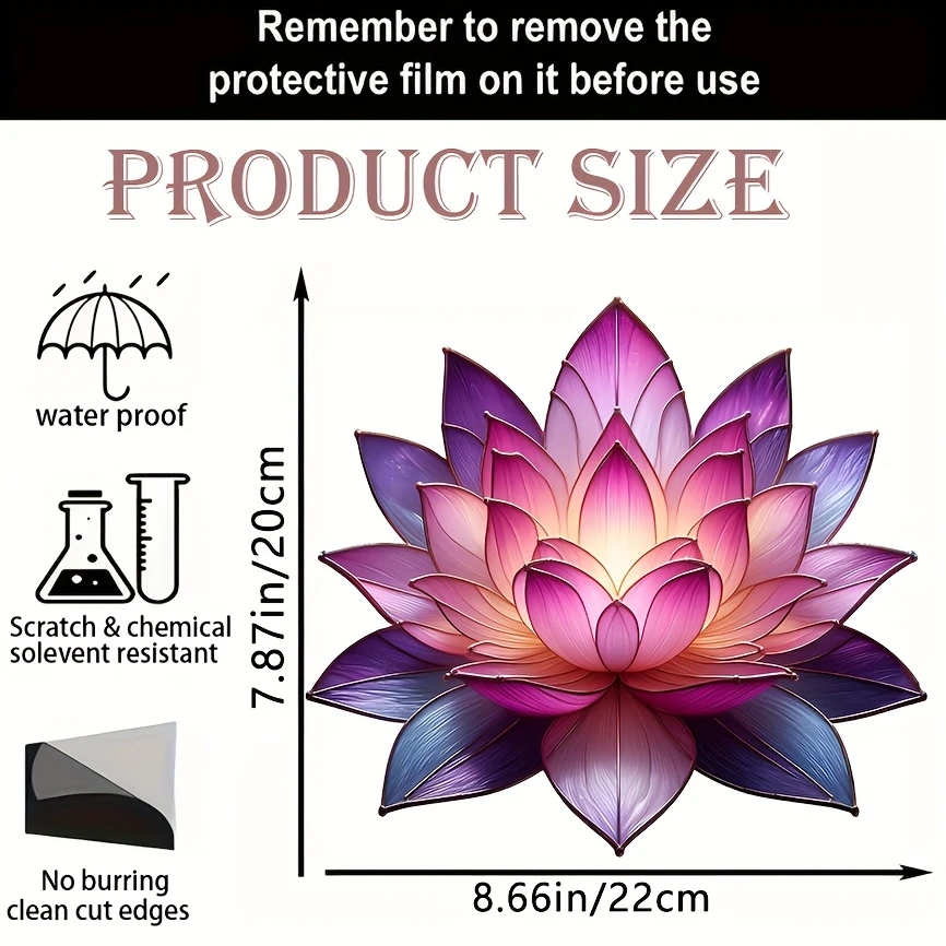 Acrylic 2D Lotus Sun Catcher Window Hanging 2