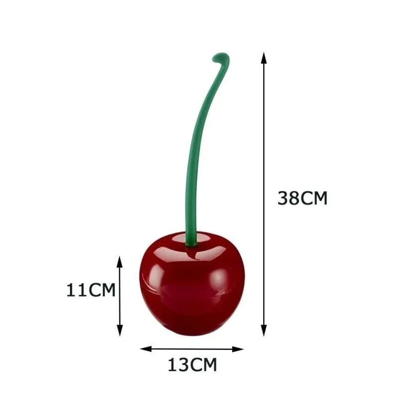 Toilet Brush Holder Red/Green Cherry Shaped Toilet Brush Holder Set Bathroom Cleaning Kit Cleaner Creative Lovely Lavatory Brush Toilet Cleaning