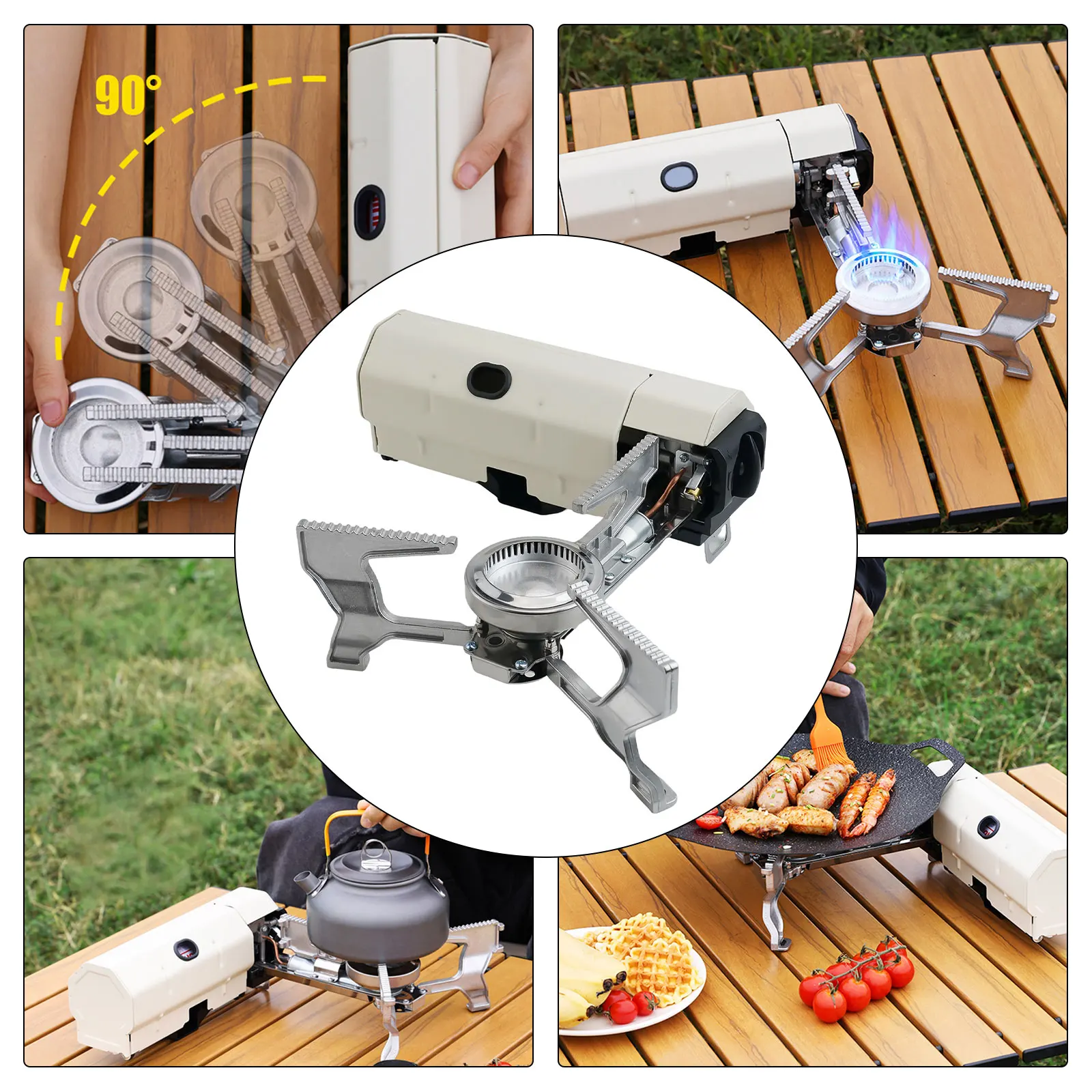 Folding Portable Outdoor Camping Gas Stove 2600w Cassette Stove For Grill Cooking Stainless Steel Camping