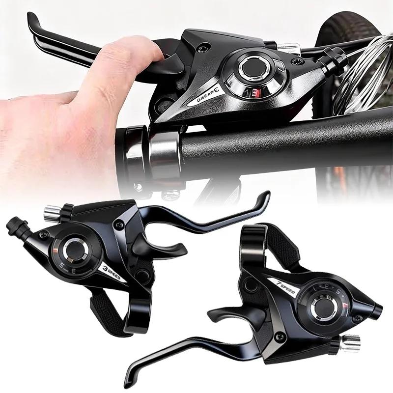 Für Fahrrad ST-EF51 3x7 3x8 Gang Schalthebel Bremshebel Kombi-Set für Mountainbike MTB V-Bremse Schwarze Trigger-Schalthebel – Detail 1