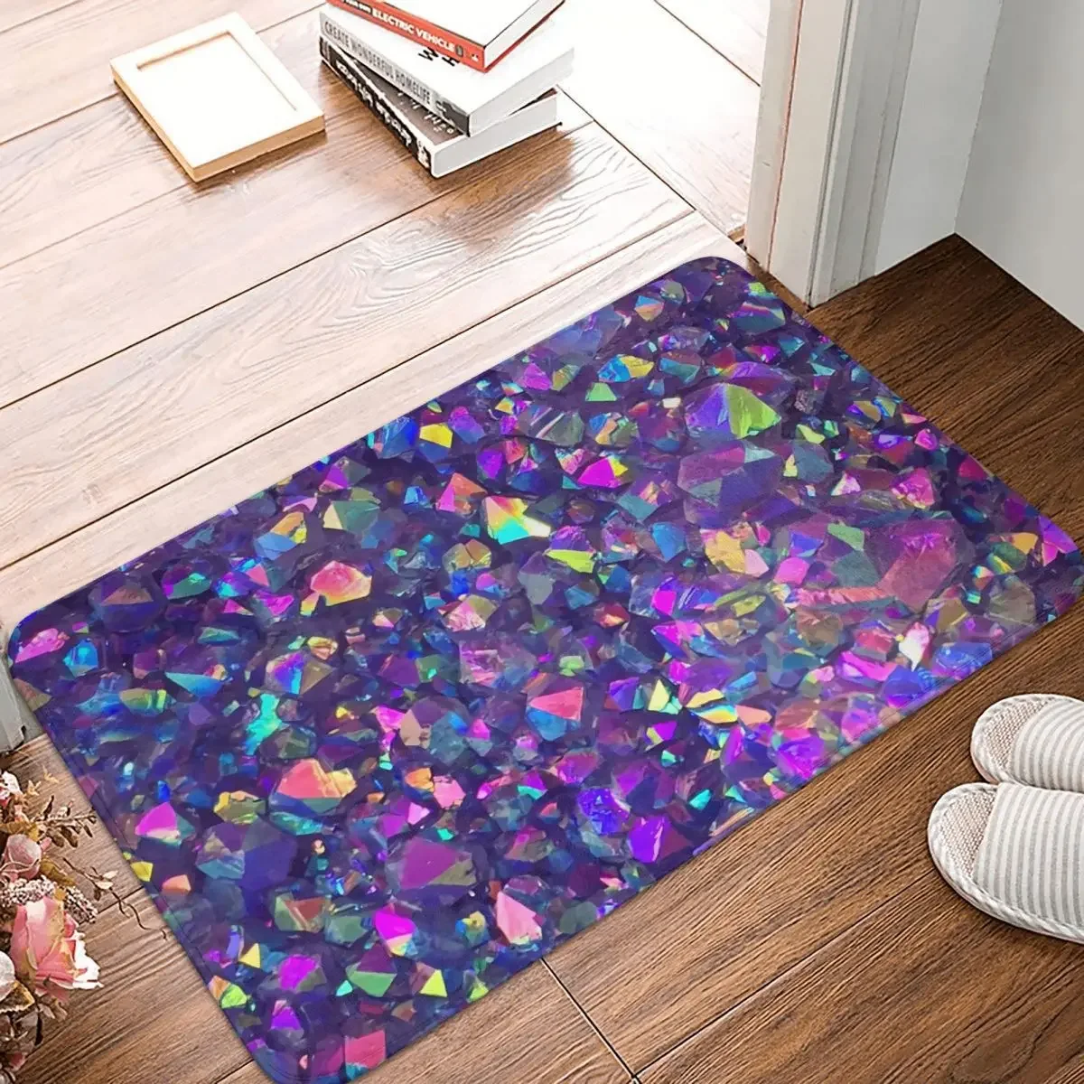 

Non-slip Rug Doormat Kitchen Mat Rainbow Titanium Glass Hallway Carpet Bedroom Decor