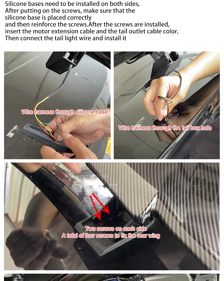 Rear Trunk Spoiler Wing Carbon Fiber Style Automatic Lifting Tail Decoration Universal For Sedan Car Modification Electric