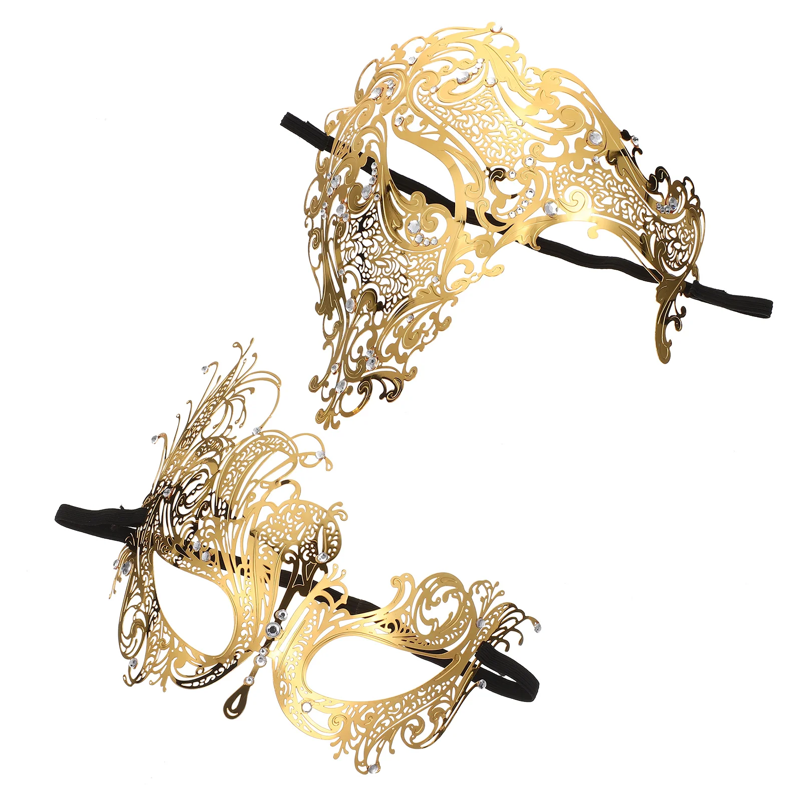 

2 шт., металлическая Бриллиантовая маска, искусственная кожа, многофункциональные венецианские маски для Хэллоуина, винтажный декор, портативные аксессуары для маскарада