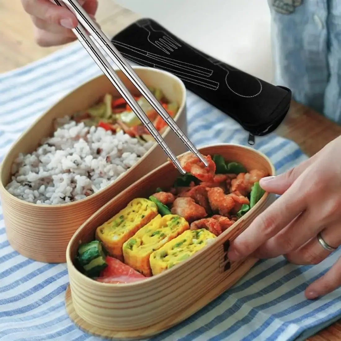 Portable Cutlery Bag with Zipper Cutlery Box Storage Bag Camping Storage for Kids Tableware Travelling Picnic School tableware storage bag tableware storage box