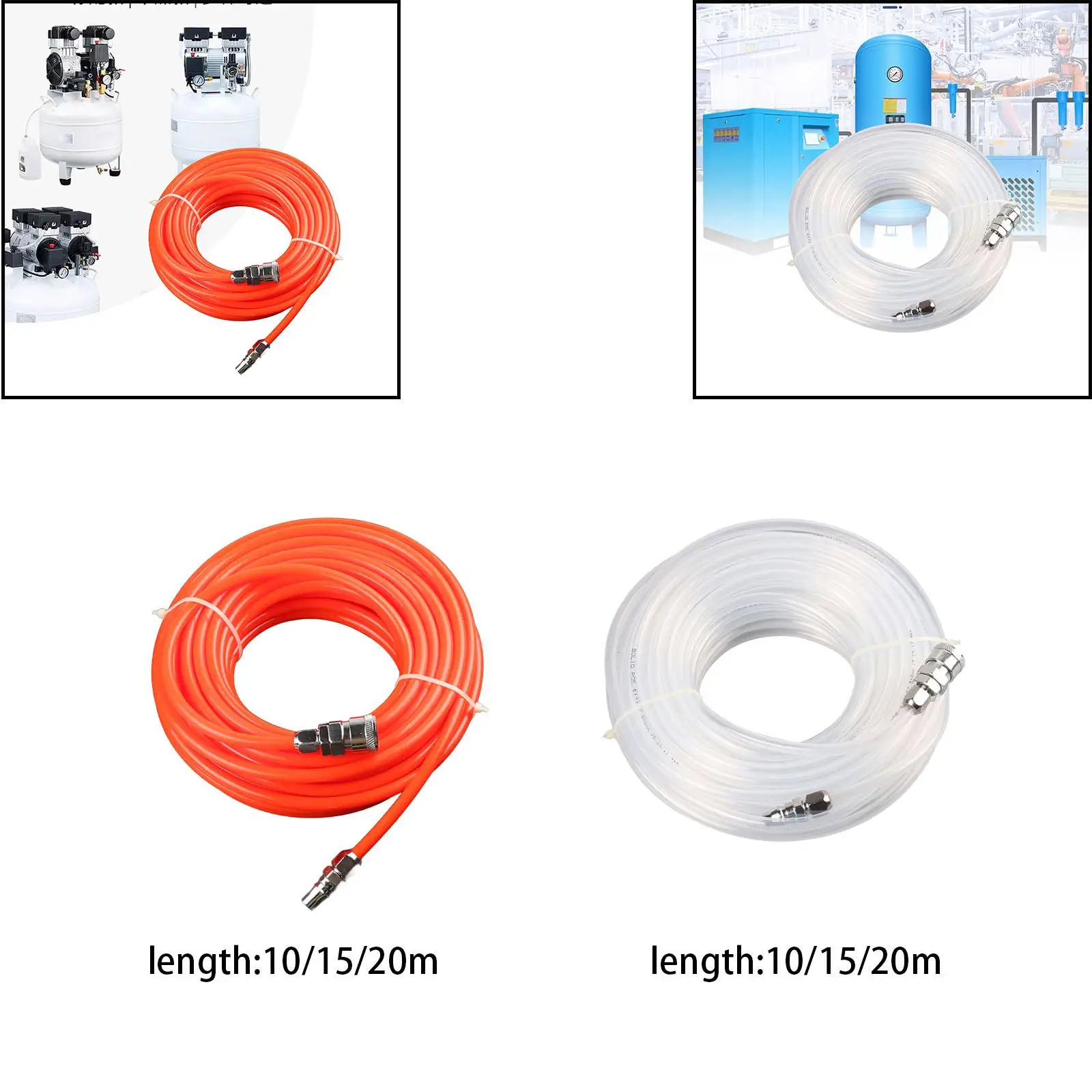 

Pneumatic Straight Tube with Quick Connector Portable High-pressure Resistant Smooth Versatile for Home DIY Work Accessories