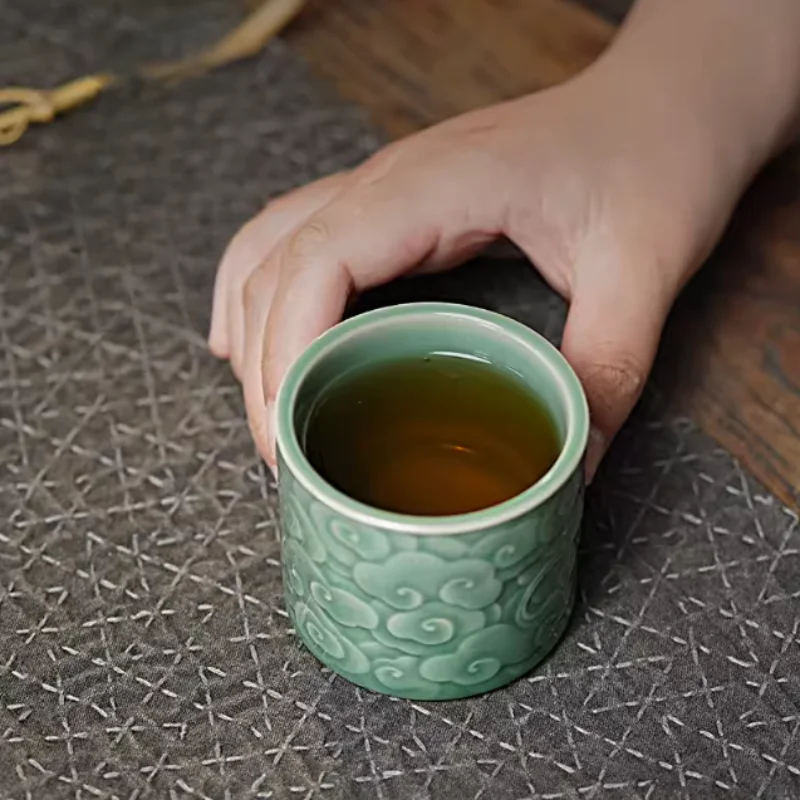 Tea Cup Chinese Style Retro Yue Kiln Celadon Tea Set Single Cup