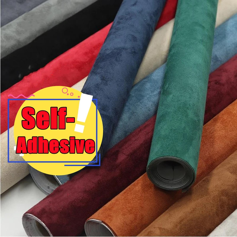 Self Adhesive Leather Sticker Self Adhesive Suede Fabric Faux Suede PU Leather for Jewelry Box Craft Decor Car Interior Styling Decal