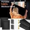 Blackout Curtain Removable Portable Travel Blocking Darkest Window Film Cloth Temporary DIY No Drill Blackout Curtains 1