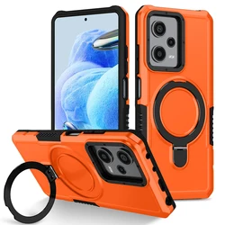 Enhanced Phone Case with Ring Stand - Durable Hard Shell Cover - Xiaomi Poco M3 Pro (Orange)