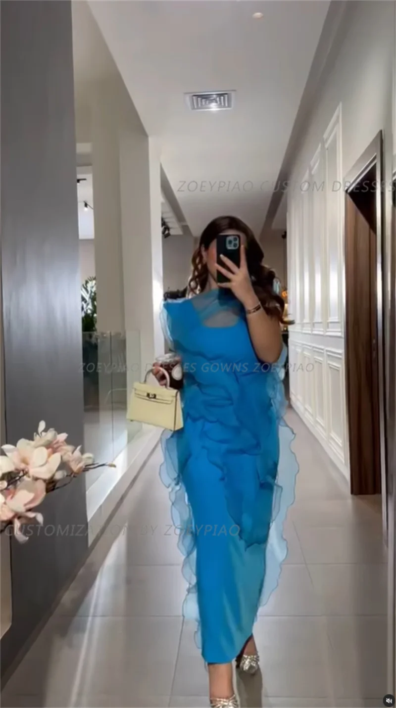 Рисунок 4 - Синие атласные/шифоновые вечерние