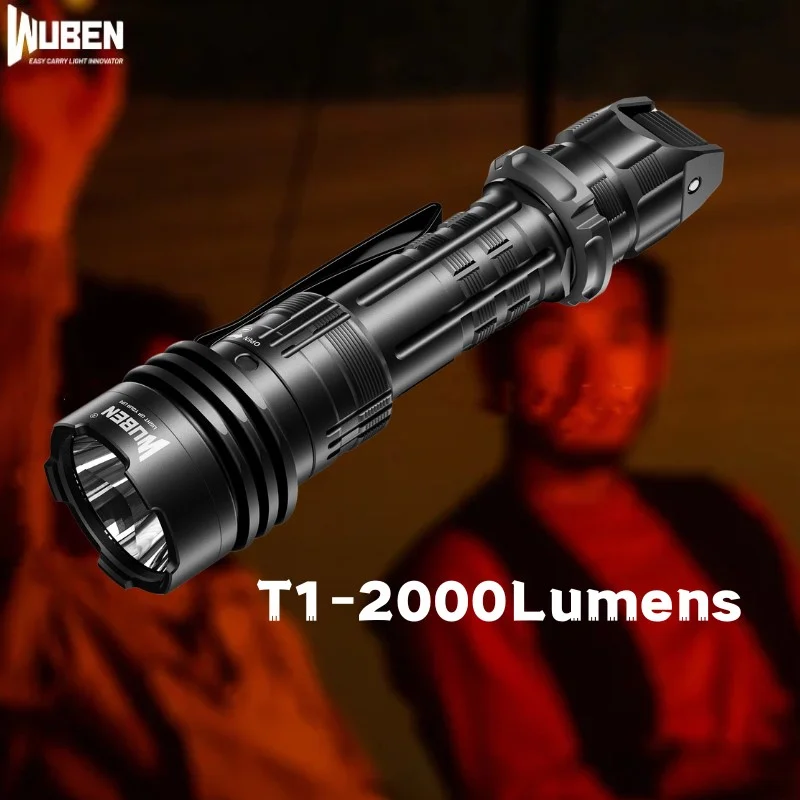 

WUBEN T1 Type-c Rechargeable Tactical LED Flashlight 2000Lumens