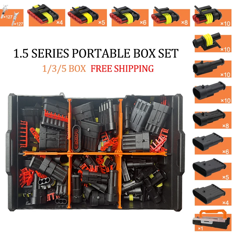 1/2/3/4/5/6 Pin Way Amp Tyco Super Sealed Automotive 1.5 Series Wire Connector Terminali Elettrici Per Auto Impermeabili