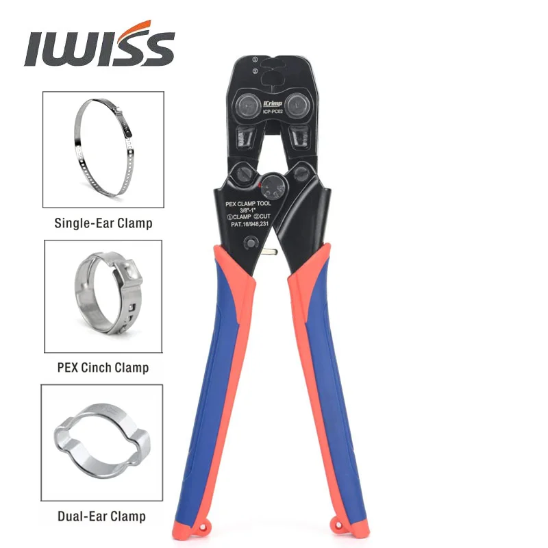 IWISS ICPPC02 PEX Clamp Tool for Pinching and Cutting Stainless Steel